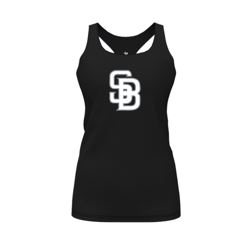 [CUS-DFW-RCBK-PER-BLK-FYS-LOGO2] Racerback Tank Top (Female Youth S, Black, Logo 2)