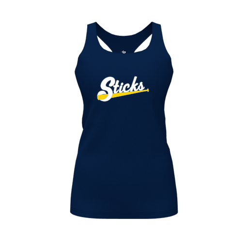 [FT0TRBNV-FYS-LOGO1] Decker Racerback Tank Top (Female Youth S, Navy, Logo 1)