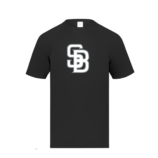 [2791.080.S-LOGO2] Youth Smooth Sport T-Shirt (Youth S, Black, Logo 2)