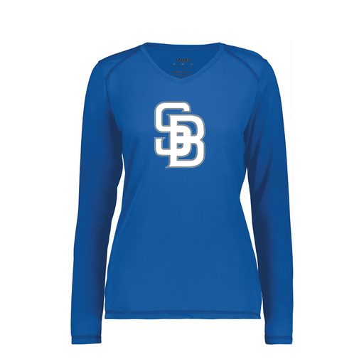 [6847.060.XS-LOGO2] Women's SoftTouch Long Sleeve (Female Adult XS, Royal, Logo 2)