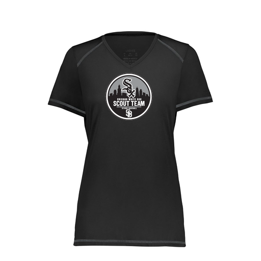 [6844.080.XS-LOGO3] Women's SoftTouch Short Sleeve (Female Adult XS, Black, Logo 3)