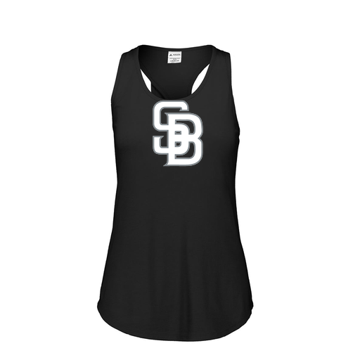 [FT0TUBBK-FAS-LOGO2] Ladies Tri Blend Tank Top (Female Adult S, Black, Logo 2)