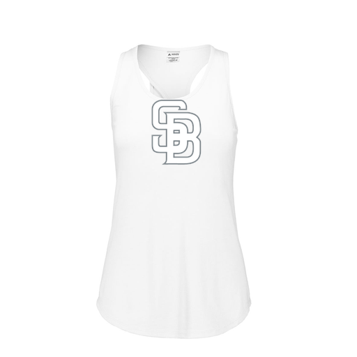 [FT0TUBWH-FAS-LOGO2] Ladies Tri Blend Tank Top (Female Adult S, White, Logo 2)
