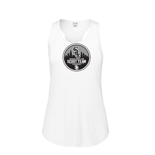 [FT0TUBWH-FAS-LOGO3] Ladies Tri Blend Tank Top (Female Adult S, White, Logo 3)