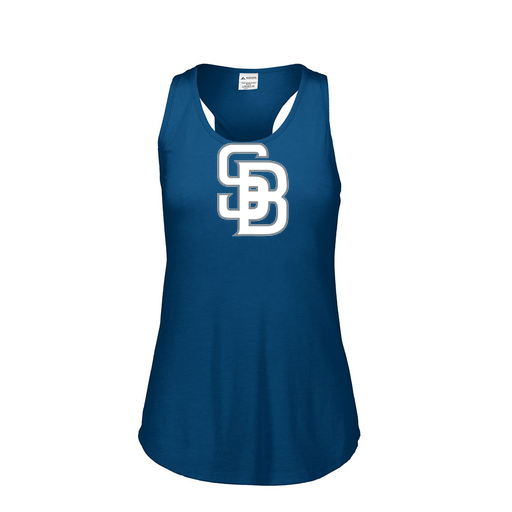 [FT0TUBNV-FAS-LOGO2] Ladies Tri Blend Tank Top (Female Adult S, Navy, Logo 2)