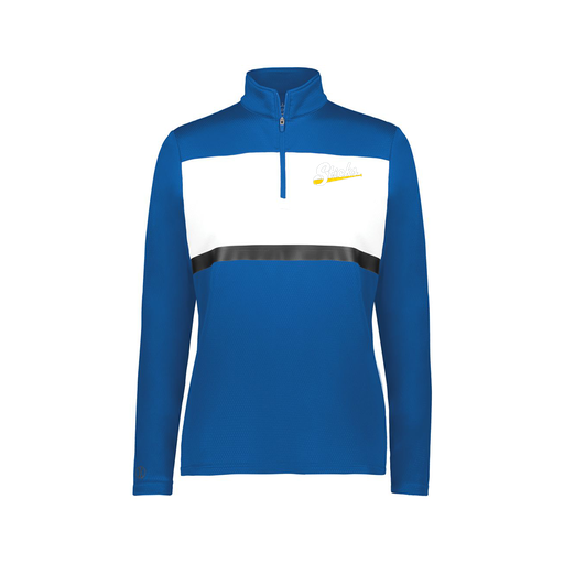 [222791.280.XS-LOGO1] Ladies Bold 1/4 Zip Pullover (Female Adult XS, Royal, Logo 1)