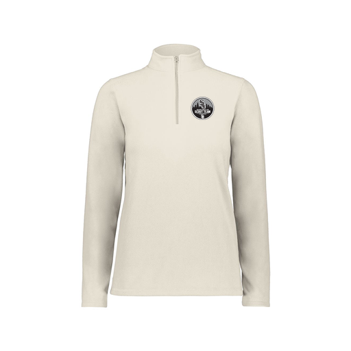 [6864.53T.XS-LOGO3] Ladies MicroFleece 1/4 Zip Pullover (Female Adult XS, White, Logo 3)