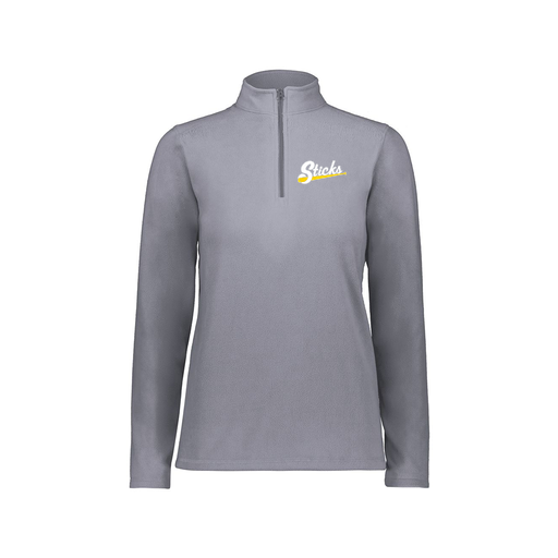 [6864.059.XS-LOGO1] Ladies MicroFleece 1/4 Zip Pullover (Female Adult XS, Gray, Logo 1)