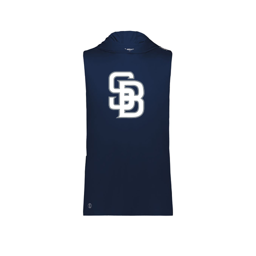 [222590.065.XS-LOGO2] Men's CoolDry Sleeveless Hoodie (Adult XS, Navy, Logo 2)