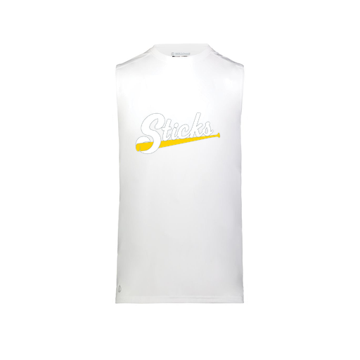 [222593.005.S-LOGO1] Men's CoolDry TankTop (Adult S, White, Logo 1)