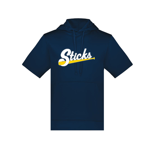 [6871.065.S-LOGO1] Men's Dri Fit Short Sleeve Hoodie (Adult S, Navy, Logo 1)