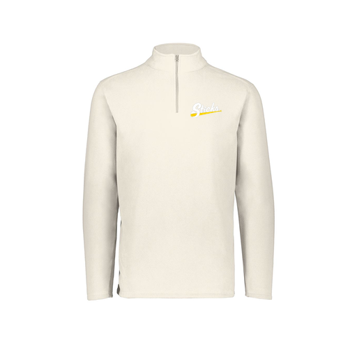 [6863.53T.XS-LOGO1] Men's MicroFleece 1/4 Zip Pullover (Adult XS, White, Logo 1)