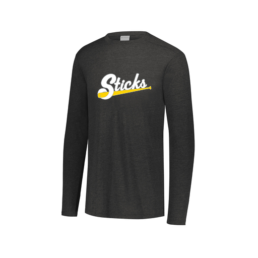 [FTLCUBBK-AXS-LOGO1] Decker Men's Tri-Blend T-Shirt - Long Sleeve (Adult XS, Black, Logo 1)