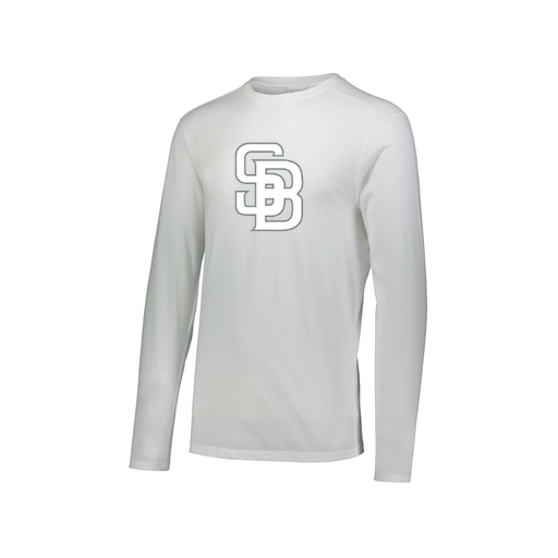 [FTLCUBWH-AXS-LOGO2] Decker Men's Tri-Blend T-Shirt - Long Sleeve (Adult XS, White, Logo 2)