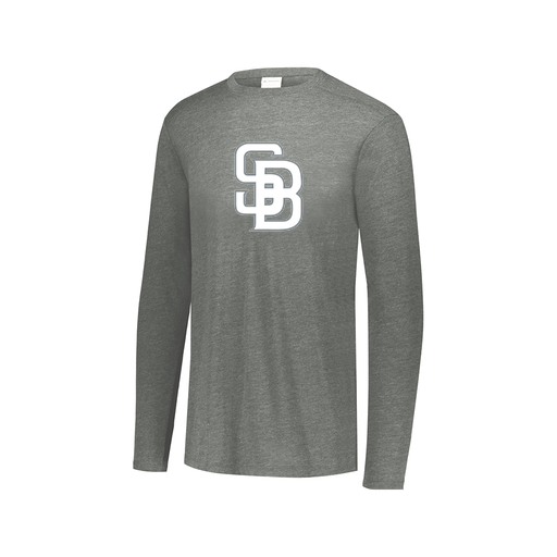 [FTLCUBGY-AXS-LOGO2] Decker Men's Tri-Blend T-Shirt - Long Sleeve (Adult XS, Gray, Logo 2)