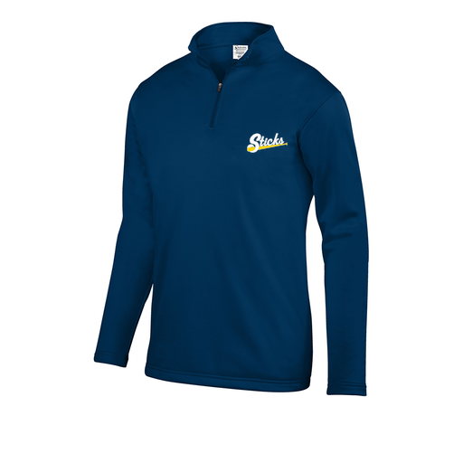 [FOLQFFNV-AS-LOGO1] Decker Men's FlexFleece 1/4 Zip (Adult S, Navy, Logo 1)