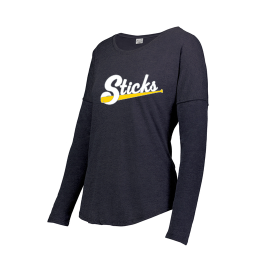 [FTLCUBNV-FAS-LOGO1] Decker Women's Tri-Blend T-Shirt - Long Sleeve (Female Adult S, Navy, Logo 1)