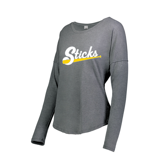 [FTLCUBGY-FAS-LOGO1] Decker Women's Tri-Blend T-Shirt - Long Sleeve (Female Adult S, Gray, Logo 1)