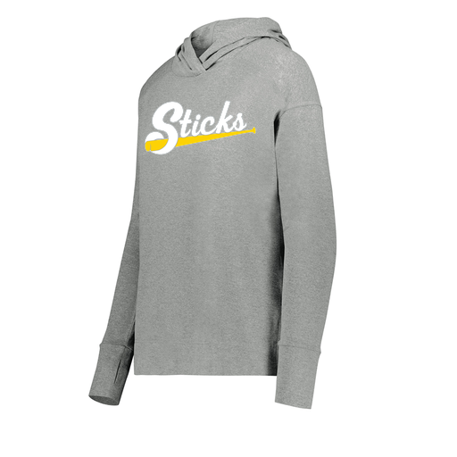 [222798-SIL-FAXS-LOGO1] Ladies Ventura Thin Knit Hoodie (Female Adult XS, Silver, Logo 1)